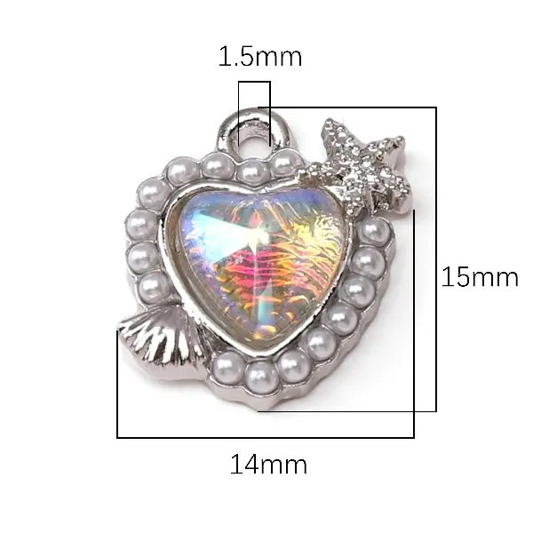 16# Heart of Opal-White K 1 piece/pack,chaincharmsupply.com