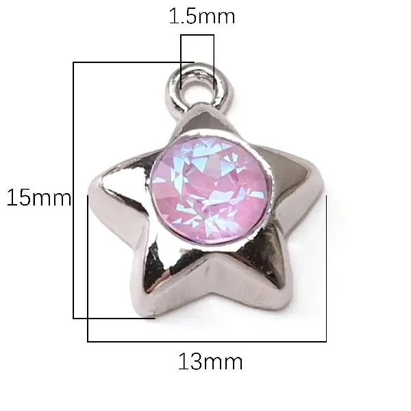 19# Pink Purple Star-White K 1 piece/pack,chaincharmsupply.com