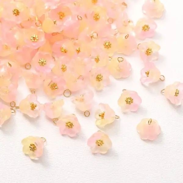 Peach 11mm-5 pcs,chaincharmsupply.com