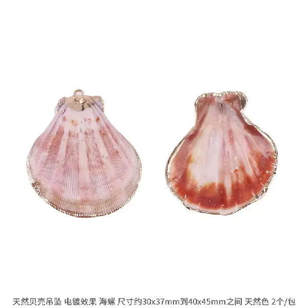 Style 6 Conch-natural color 2 pcs/pack,chaincharmsupply.com