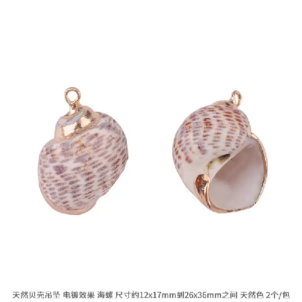 Style 7 Conch-natural color 2 pcs/pack,chaincharmsupply.com