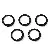 Colorful Alloy Spray-painted C-shaped Key Ring Buckle Diy Handmade Bracelet - Black 5 pieces/pack - C-shaped buckle, diameter about 23.5mm, ring thickness about 2.5mm