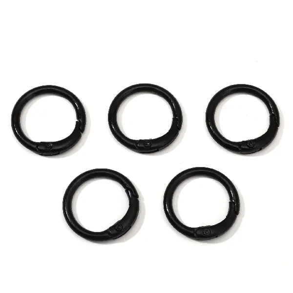 Black 5 pieces/pack - C-shaped buckle, diameter about 23.5mm, ring thickness about 2.5mm,chaincharmsupply.com