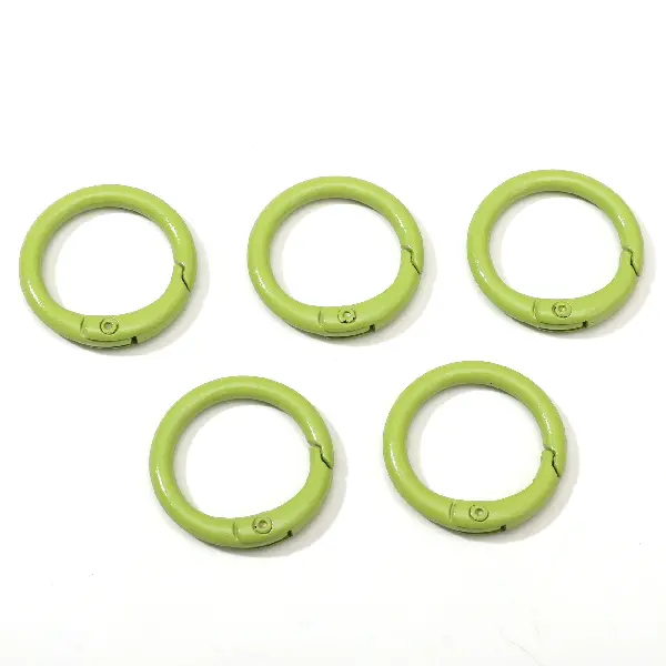 Grass green 5 pieces/pack-C-shaped buckle, diameter about 23.5mm, ring thickness about 2.5mm,chaincharmsupply.com