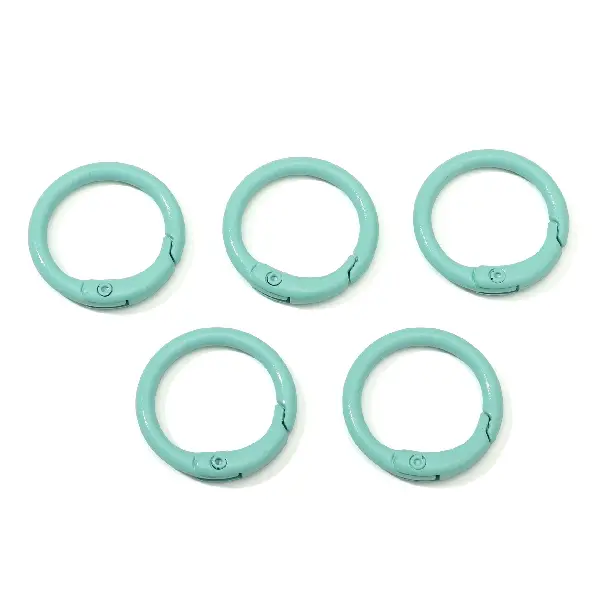 Blue and green 5 pcs/pack - C-shaped buckle, diameter about 23.5mm, ring thickness about 2.5mm,chaincharmsupply.com