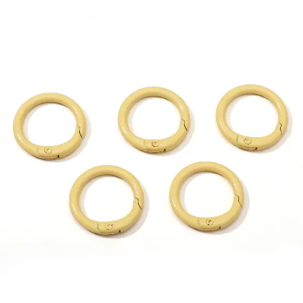 Light yellow 5 pcs/pack - C-shaped buckle, diameter about 23.5mm, ring thickness about 2.5mm,chaincharmsupply.com