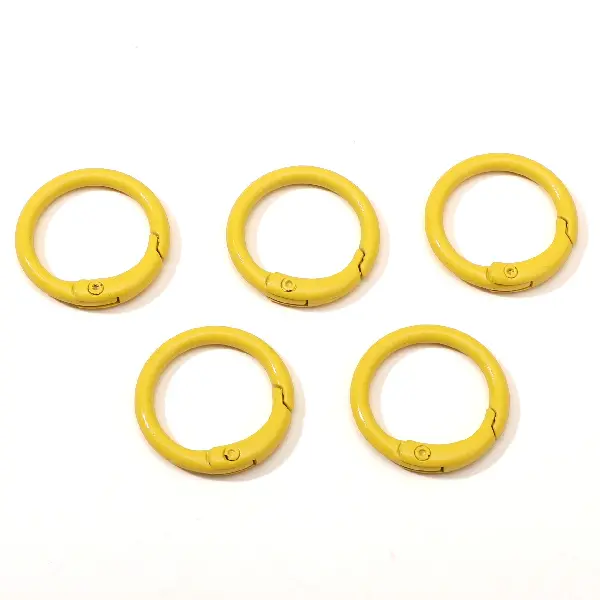 Yellow 5 pieces/pack-C-shaped buckle, diameter about 23.5mm, ring thickness about 2.5mm,chaincharmsupply.com