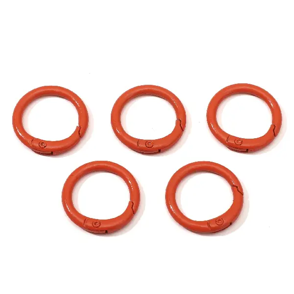 Dark Orange 5 pcs/pack - C-shaped buckle, diameter about 23.5mm, ring thickness about 2.5mm,chaincharmsupply.com