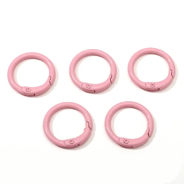 Pink 5 pieces/pack - C-shaped buckle, diameter about 23.5mm, ring thickness about 2.5mm,chaincharmsupply.com