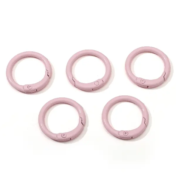 Light pink 5 pieces/pack - C-shaped buckle, diameter about 23.5mm, ring thickness about 2.5mm,chaincharmsupply.com