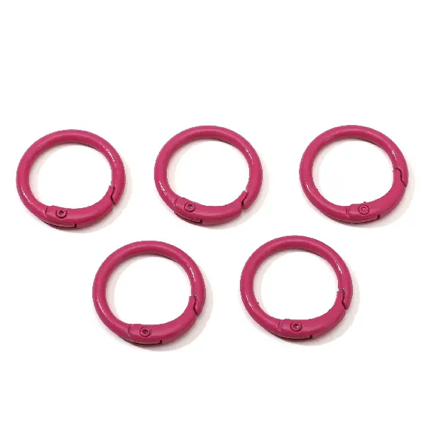 Rose red 5 pcs/pack - C-shaped buckle, diameter about 23.5mm, ring thickness about 2.5mm,chaincharmsupply.com
