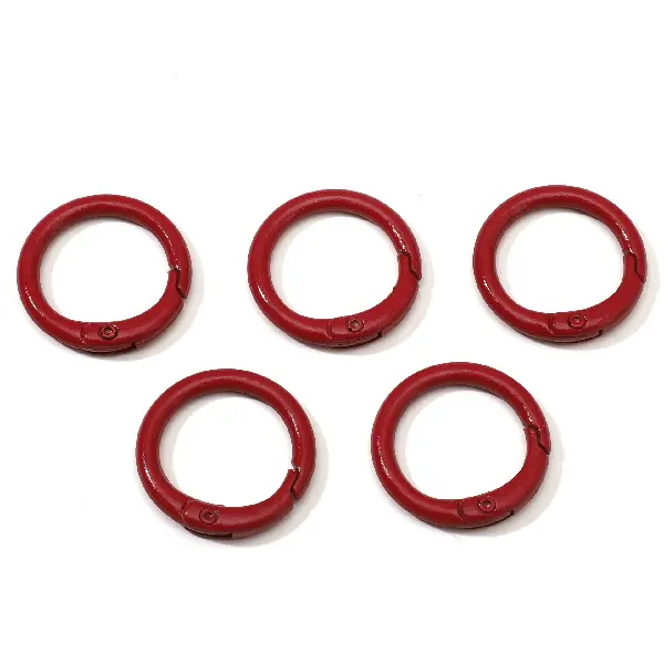 Burgundy 5 pcs/pack - C-shaped buckle, diameter about 23.5mm, ring thickness about 2.5mm,chaincharmsupply.com