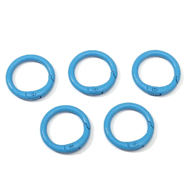 Lake Blue 5 pieces/pack-C-shaped buckle, diameter about 23.5mm, ring thickness about 2.5mm,chaincharmsupply.com