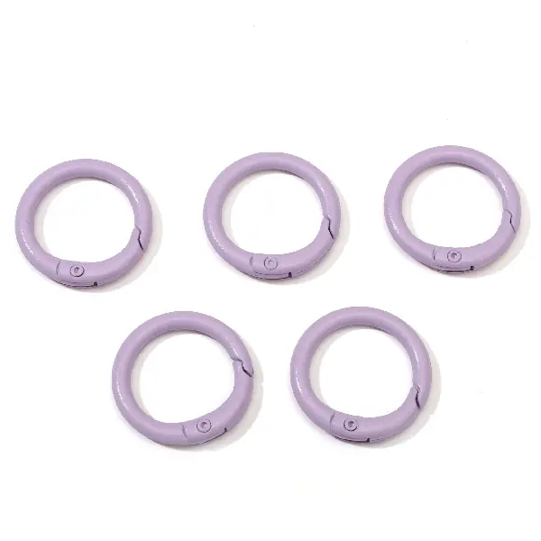 Light purple 5 pcs/pack - C-shaped buckle, diameter about 23.5mm, ring thickness about 2.5mm,chaincharmsupply.com