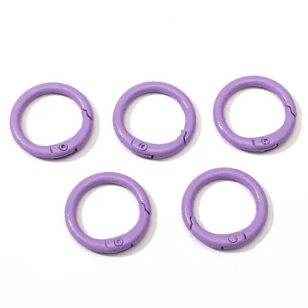 Purple 5 pieces/pack - C-shaped buckle, diameter about 23.5mm, ring thickness about 2.5mm,chaincharmsupply.com