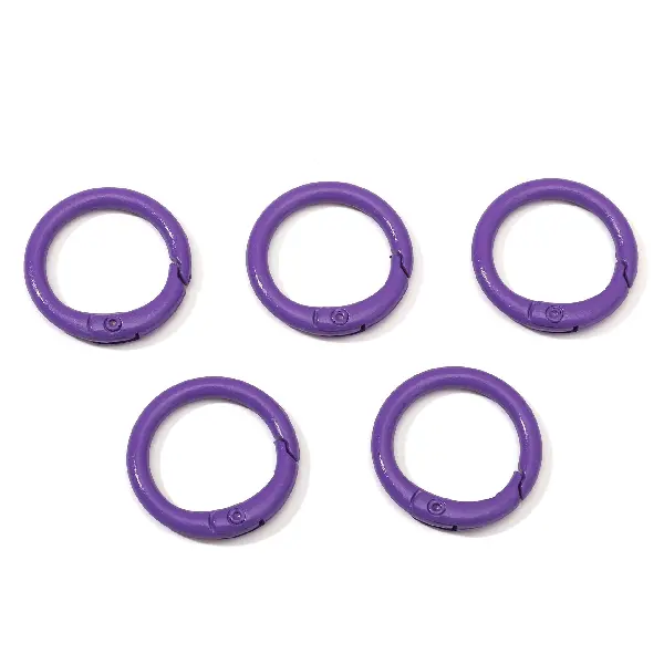 Dark purple 5 pcs/pack - C-shaped buckle, diameter about 23.5mm, ring thickness about 2.5mm,chaincharmsupply.com