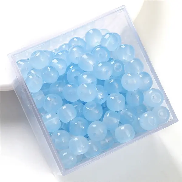 Apple beads blue-imitation jade beads apple beads 8x7mm hole diameter about 1.5mm 30 pieces/pack,chaincharmsupply.com