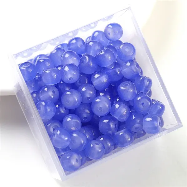 Apple beads dark blue-imitation jade beads apple beads 8x7mm hole diameter about 1.5mm 30 pieces/pack,chaincharmsupply.com