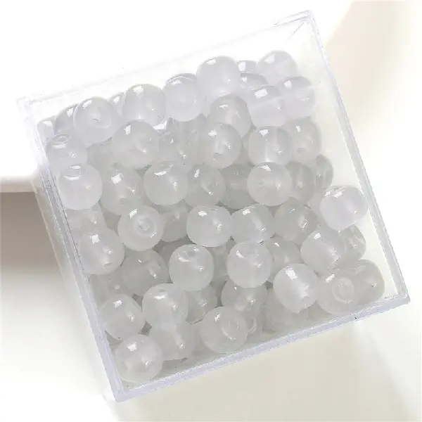 Apple beads gray-imitation jade beads apple beads 8x7mm hole diameter about 1.5mm 30 pieces/pack,chaincharmsupply.com