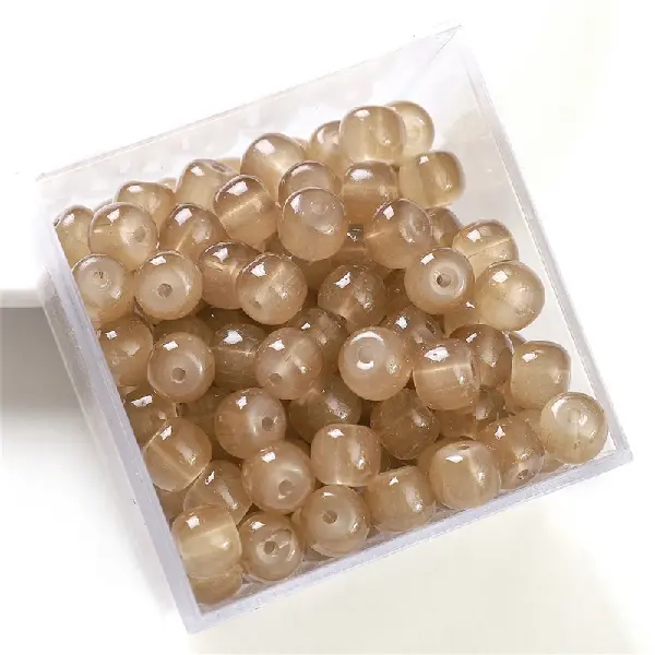 Apple beads dark brown color-imitation jade beads apple beads 8x7mm hole diameter about 1.5mm 30 pieces/pack,chaincharmsupply.com
