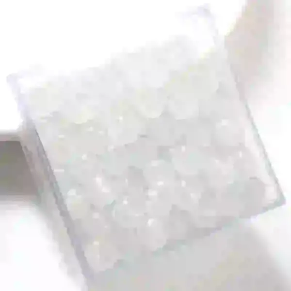 Apple beads transparent white - glass imitation jade bucket beads 8x6mm, aperture about 1.5mm, 30 pieces/pack,chaincharmsupply.com