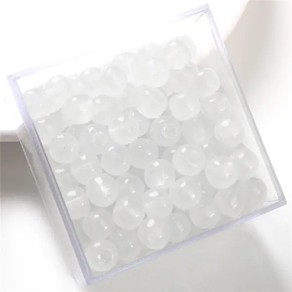 Apple beads transparent white-imitation jade beads apple beads 8x7mm hole diameter about 1.5mm 30 pieces/pack,chaincharmsupply.com