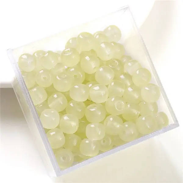 Apple beads light yellow-imitation jade beads apple beads 8x7mm hole diameter about 1.5mm 30 pieces/pack,chaincharmsupply.com