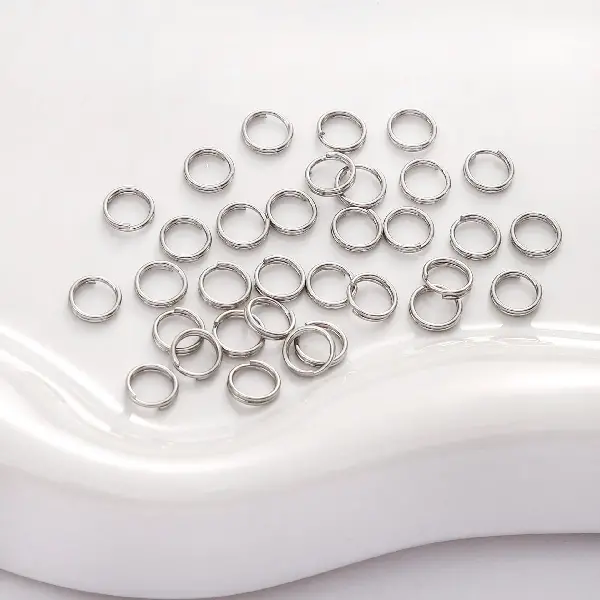 Double circle 0.5x5mm steel color 100 pcs/pack,chaincharmsupply.com