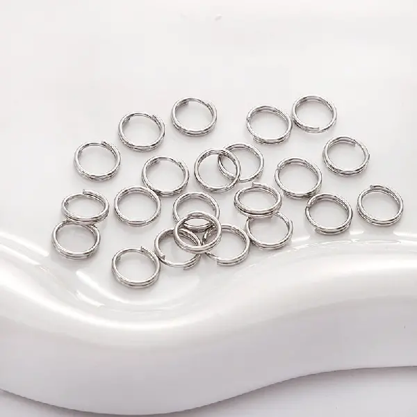 Double circle 0.7x7mm steel color 100 pcs/pack,chaincharmsupply.com