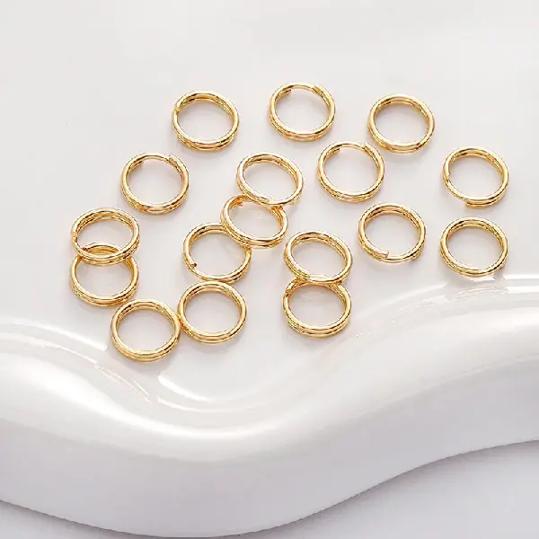 Double circle 0.8x8mm gold 10 pcs/pack,chaincharmsupply.com