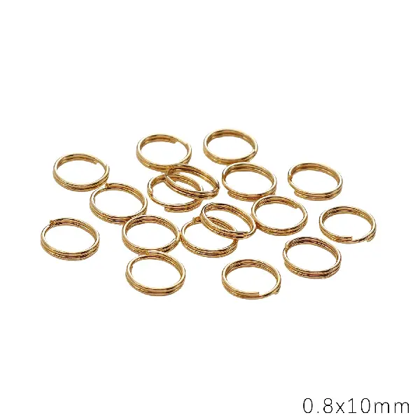 Double circle 0.8x10mm gold 10 pcs/pack,chaincharmsupply.com