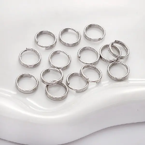 Double circle 0.8x10mm steel color 100 pcs/pack,chaincharmsupply.com
