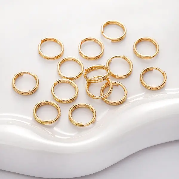 Double circle 1.0x10mm gold 10 pcs/pack,chaincharmsupply.com