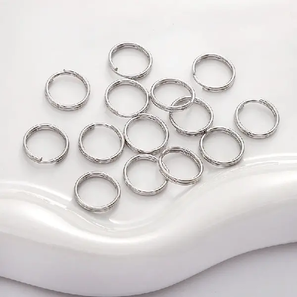 Double circle 1.0x10mm steel color 50 pcs/pack,chaincharmsupply.com