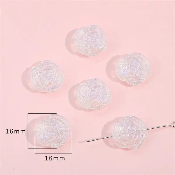 玫瑰花 16mm 孔径约2mm约18颗-一包,chaincharmsupply.com