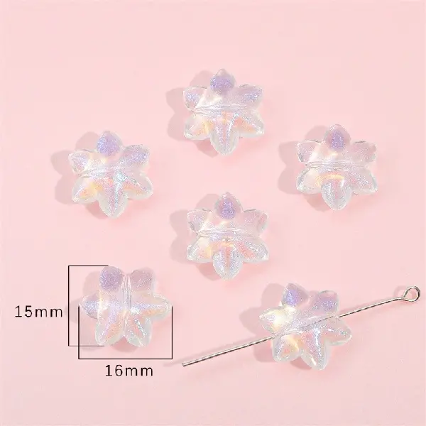 Six-pointed star 15x16mm, aperture about 1.5mm, about 26 stars - one pack,chaincharmsupply.com