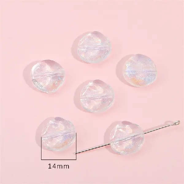 Oblate 14mm, hole diameter about 1.5mm, about 27 pieces - one pack,chaincharmsupply.com
