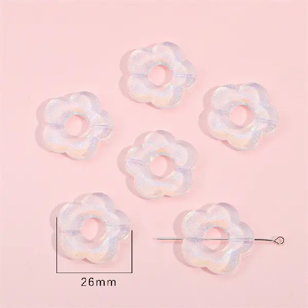 Large sunflower 26mm, hole diameter about 1.5mm, about 10 pieces - one pack,chaincharmsupply.com