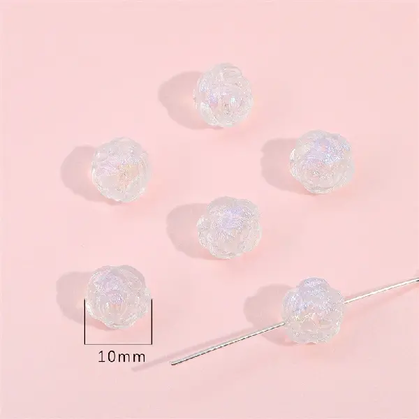 Roses 10mm, hole diameter about 1mm, about 45 pieces - one pack,chaincharmsupply.com