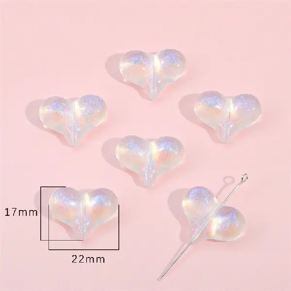 Heart 17x22mm, hole diameter about 1mm, about 11 pieces - one pack,chaincharmsupply.com