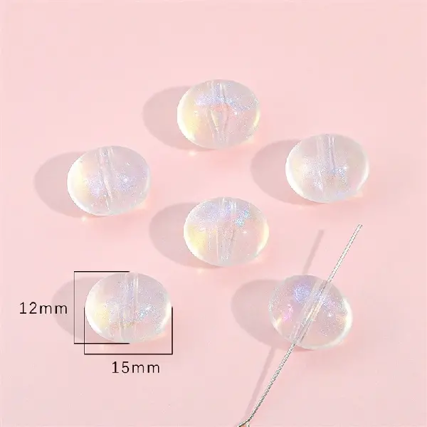 Egg shape 12x15mm, hole diameter about 1.5mm, about 13 pieces - one pack,chaincharmsupply.com