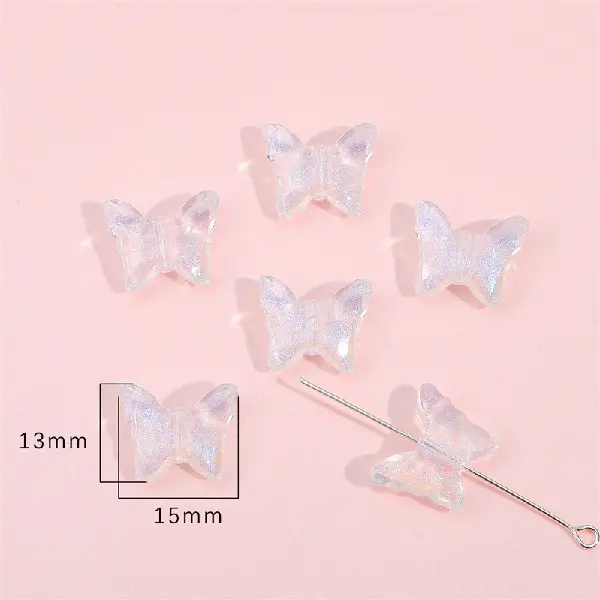 Butterfly 15x13mm, aperture about 1.5mm, about 33 pieces - one pack,chaincharmsupply.com