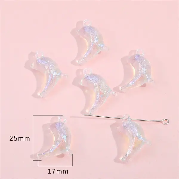Dolphin 17x25mm, aperture about 2mm, about 16 pcs - one pack,chaincharmsupply.com