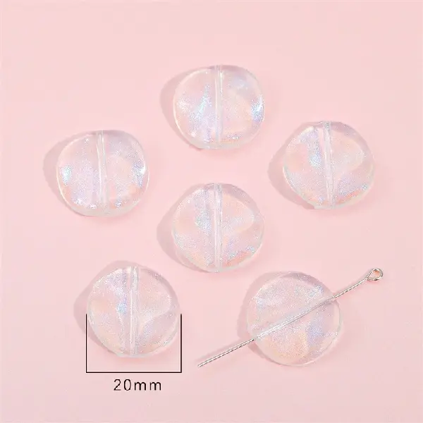 Round 20mm, hole diameter about 1.5mm, about 16 pieces - one pack,chaincharmsupply.com