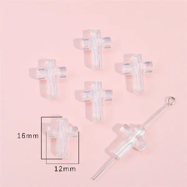 Cross 12x16mm, aperture about 1.5mm, about 54 pcs - one pack,chaincharmsupply.com
