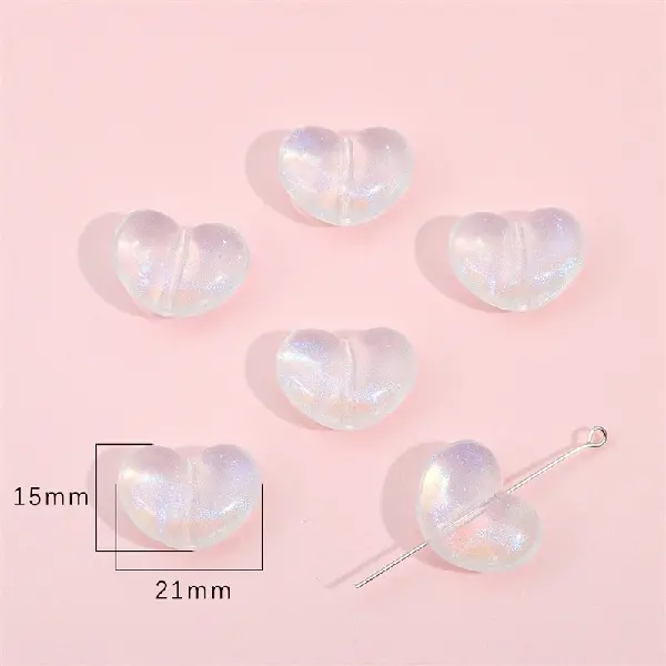 Heart 15x21mm, aperture about 1.5mm, about 10 pieces - one pack,chaincharmsupply.com