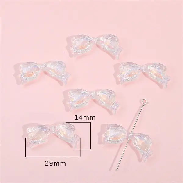 Bow tie 2 14x29mm, aperture about 1mm, about 18 pieces - one pack,chaincharmsupply.com