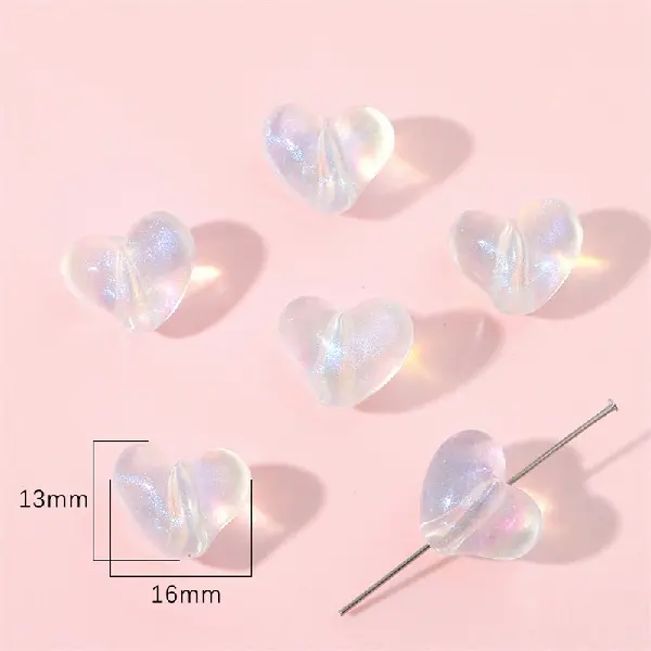 Crooked peach heart 13x16mm, hole diameter about 3mm, 15 pieces/pack-one pack,chaincharmsupply.com