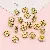 Electroplating Inlaid White Diamond Wheel Ring Spacer Diy Ball Bead - Copper diamond ring, diameter 8mm, height 3mm, hole diameter about 1.5mm, golden white diamonds, 20 pieces/pack