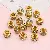 Electroplating Inlaid White Diamond Wheel Ring Spacer Diy Ball Bead - Copper diamond ring, diameter 10mm, height 7mm, hole diameter about 4mm, golden white diamonds, 5 pieces/pack